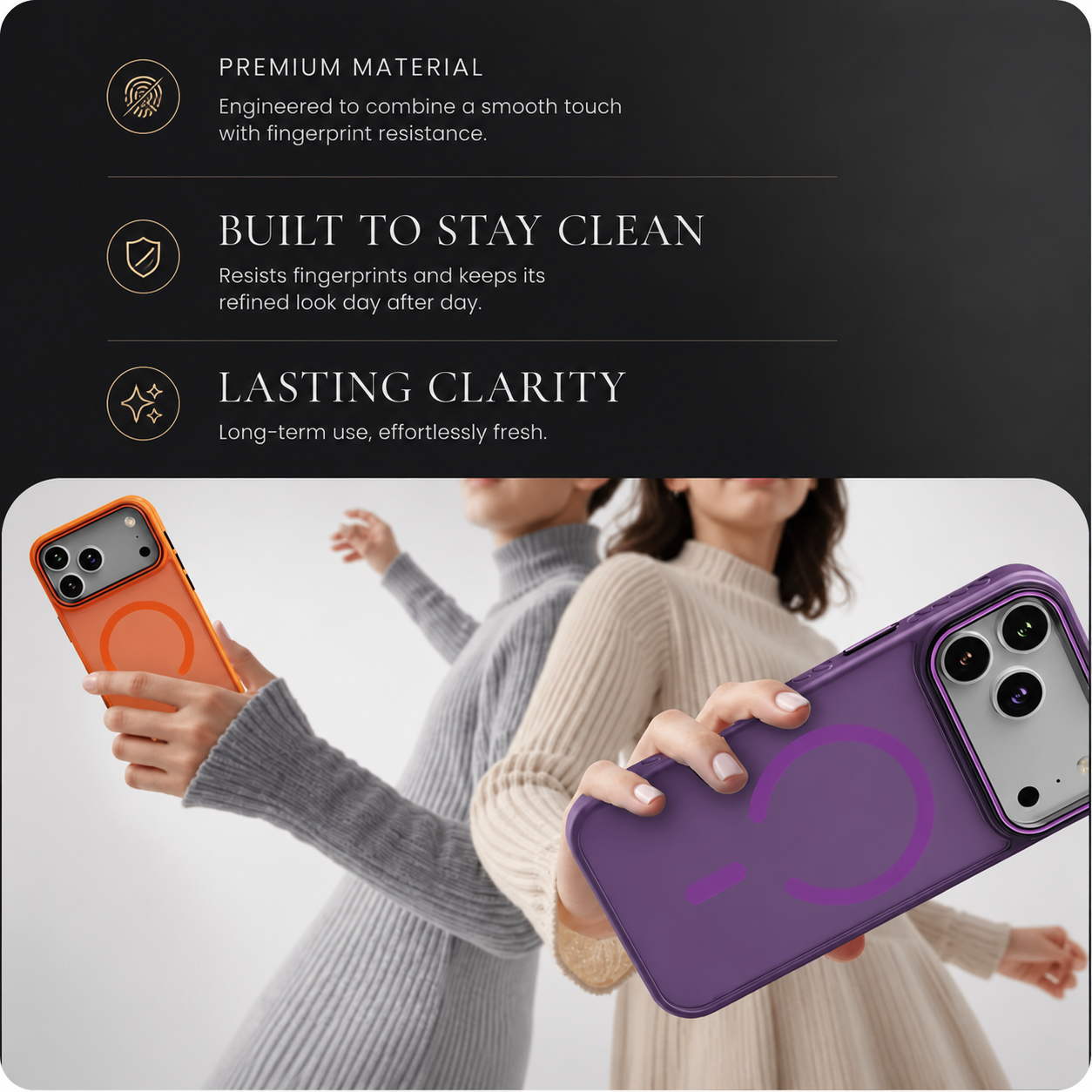 Premium iPhone Case Transparent Matte MagSafe Compatible Magnetic Protective Cover Shockproof Frame Camera Lens Protector Slim Design
