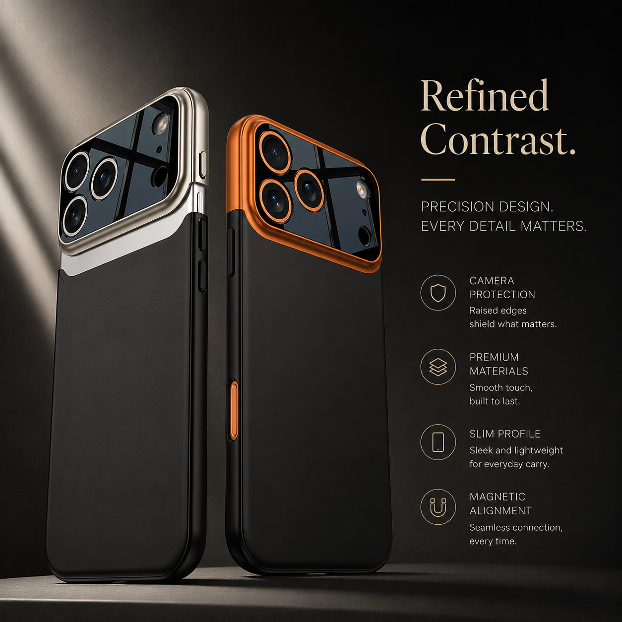 Premium iPhone Case Two Tone Spliced Slim Hard Shell Protective Cover Camera Lens Protection Anti Fingerprint Anti Scratch Non Slip Full Coverage 2. Product Description