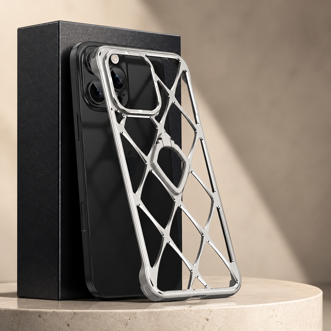 Premium iPhone Case Ultra Light Metal Bracket Cover MagSafe Compatible Heat Dissipation Shockproof Kickstand Camera Lens Protection Slim Design