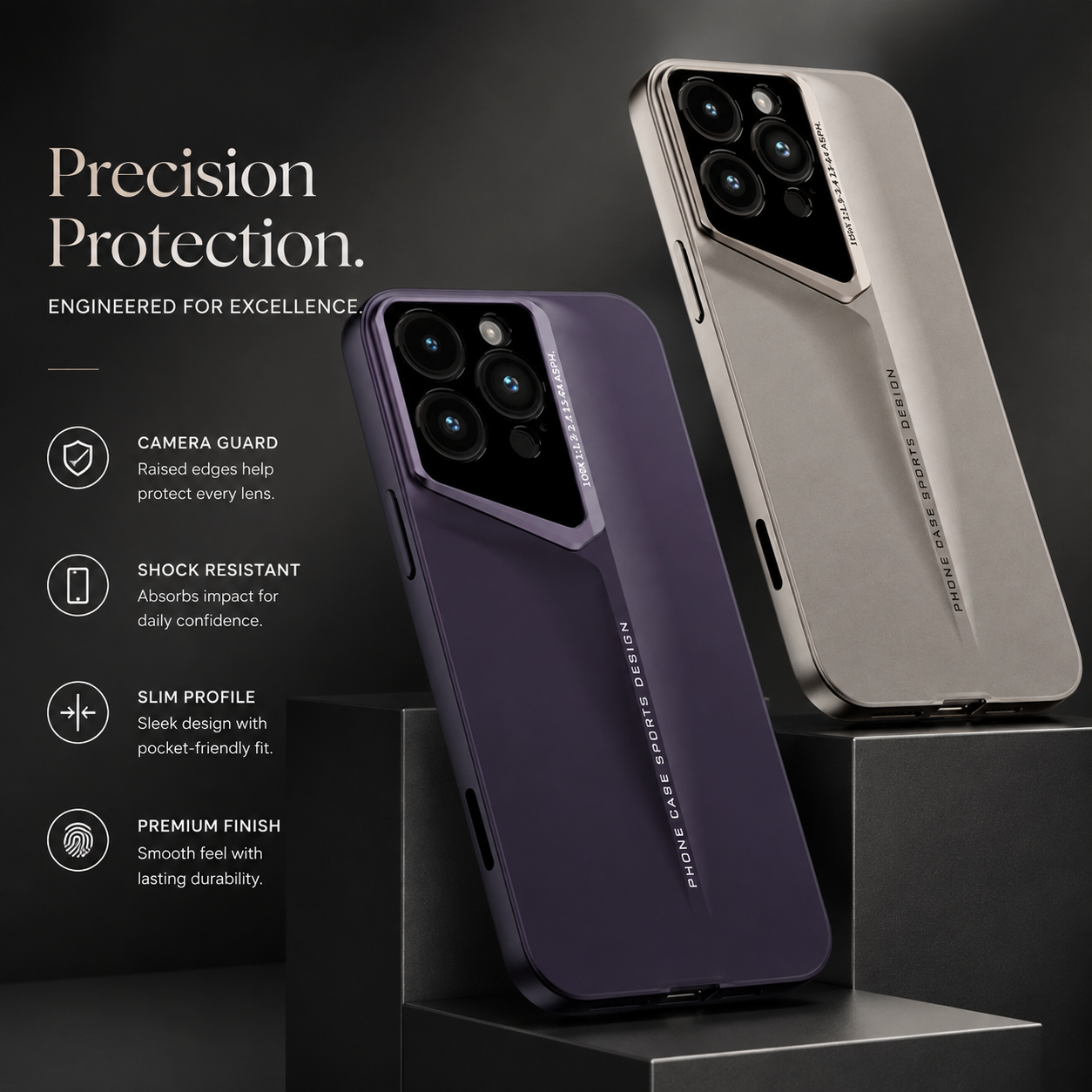 Premium iPhone Case Ultra Slim Matte Hard PC Protective Cover Shockproof Frosted Camera Lens Protection Anti Fingerprint Anti Scratch Non Slip Full Coverage
