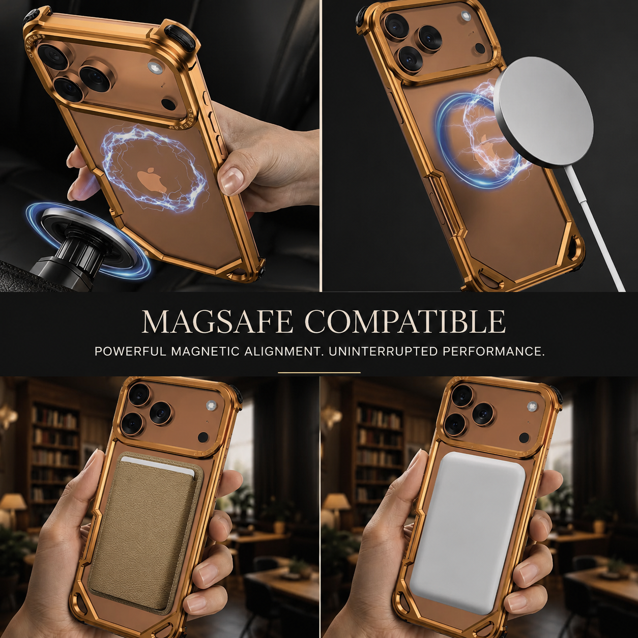 Premium iPhone Case Ultra Thin Aluminum Alloy Protective Cover Wireless Charging Compatible Shockproof Anti Scratch Slim Metal Full Coverage