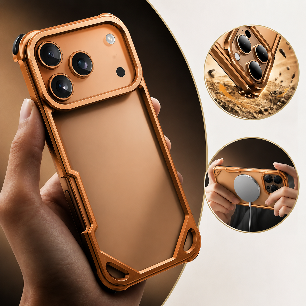 Premium iPhone Case Ultra Thin Aluminum Alloy Protective Cover Wireless Charging Compatible Shockproof Anti Scratch Slim Metal Full Coverage