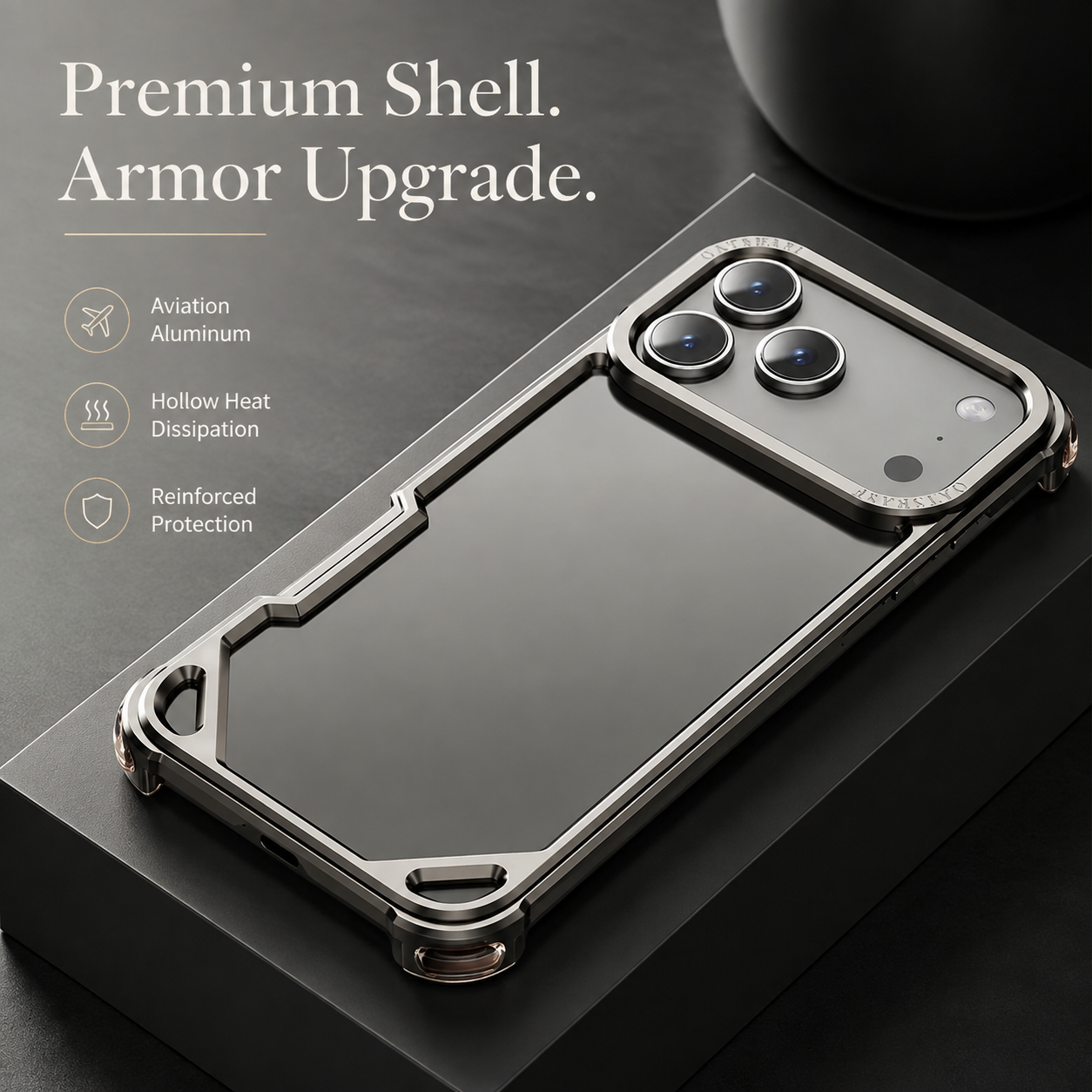 Premium iPhone Case Ultra Thin Aviation Aluminum Metal Frame Bumper Shockproof Protective Cover Wireless Charging Compatible Minimalist Half Wrapped Design