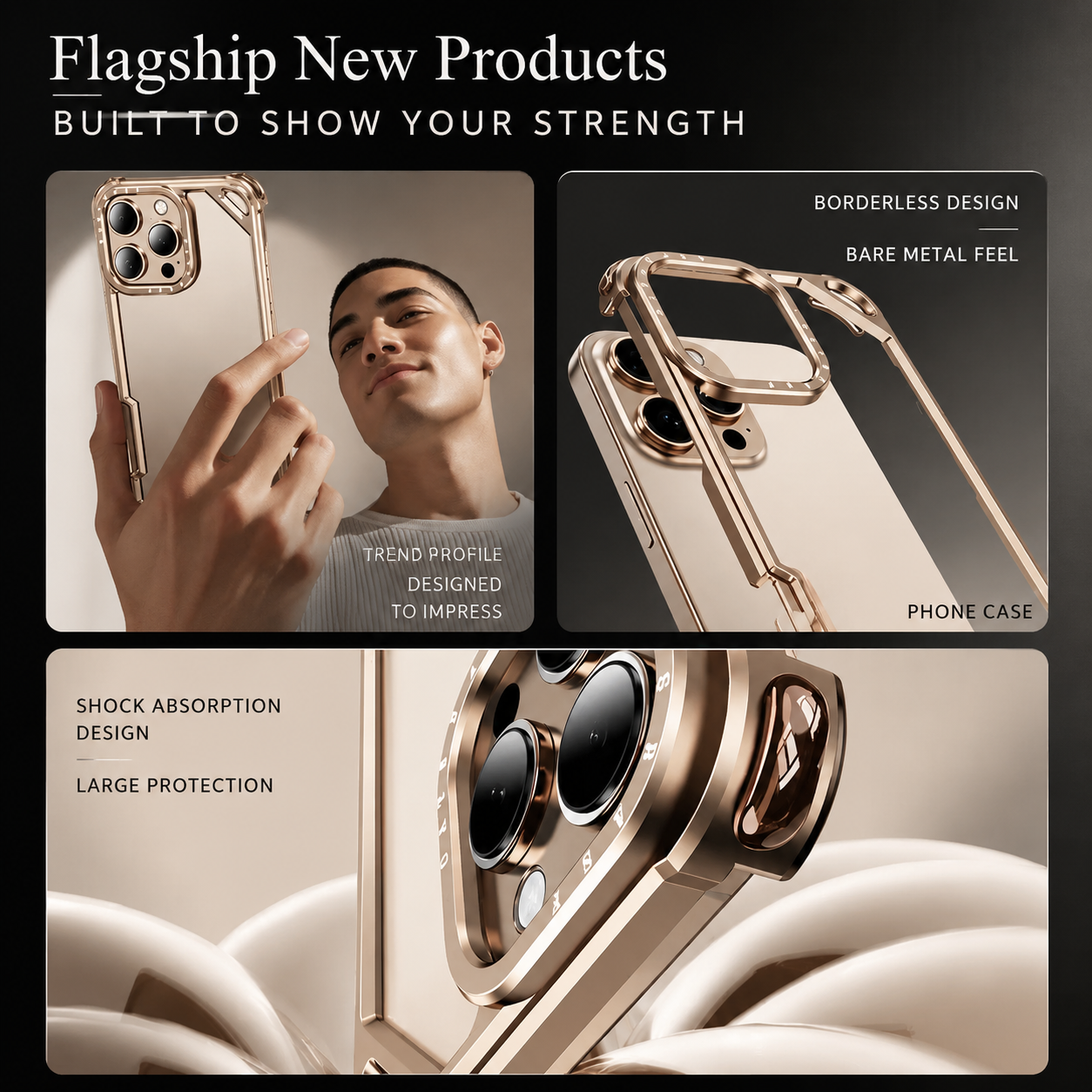 Premium iPhone Case Ultra Thin Aviation Aluminum Metal Frame Bumper Shockproof Protective Cover Wireless Charging Compatible Minimalist Half Wrapped Design