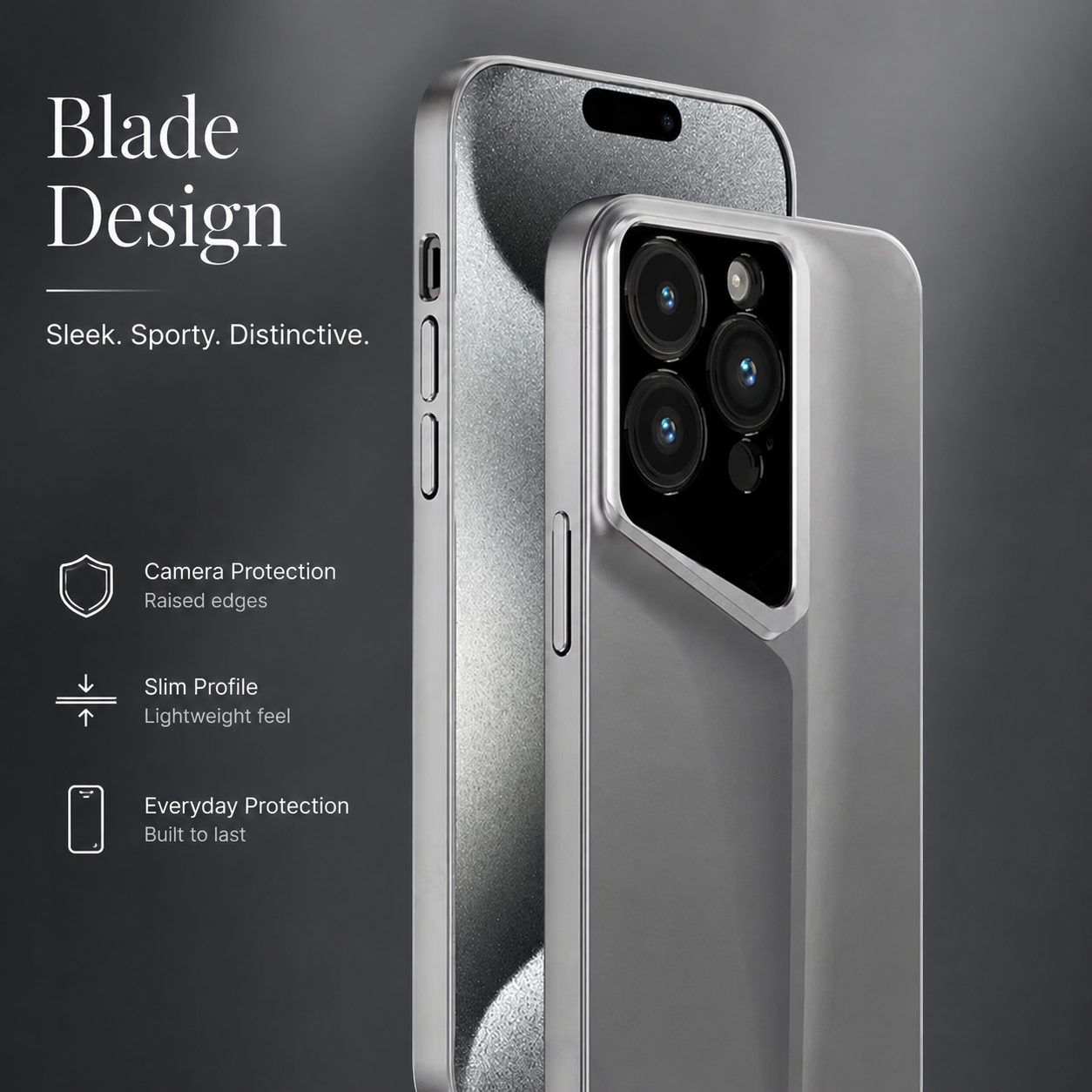 Premium iPhone Case Ultra Thin Blade Shockproof Protective Cover Titanium Style Slim Hard Shell Camera Lens Protection Anti Scratch Full Coverage