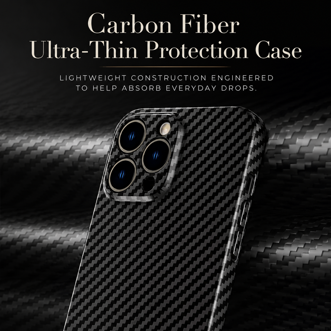 Premium iPhone Case Ultra Thin Carbon Fiber Matte Protective Cover PP Back Panel Lightweight Slim Scratch Resistant Minimalist Design