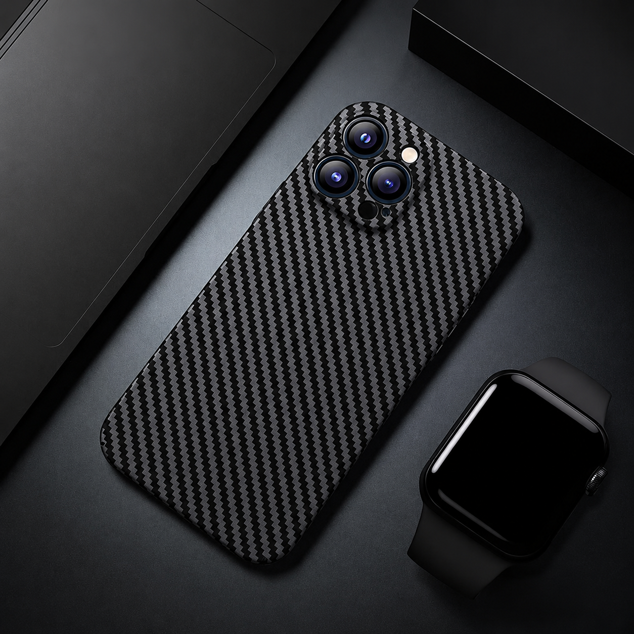 Premium iPhone Case Ultra Thin Carbon Fiber Matte Protective Cover PP Back Panel Lightweight Slim Scratch Resistant Minimalist Design