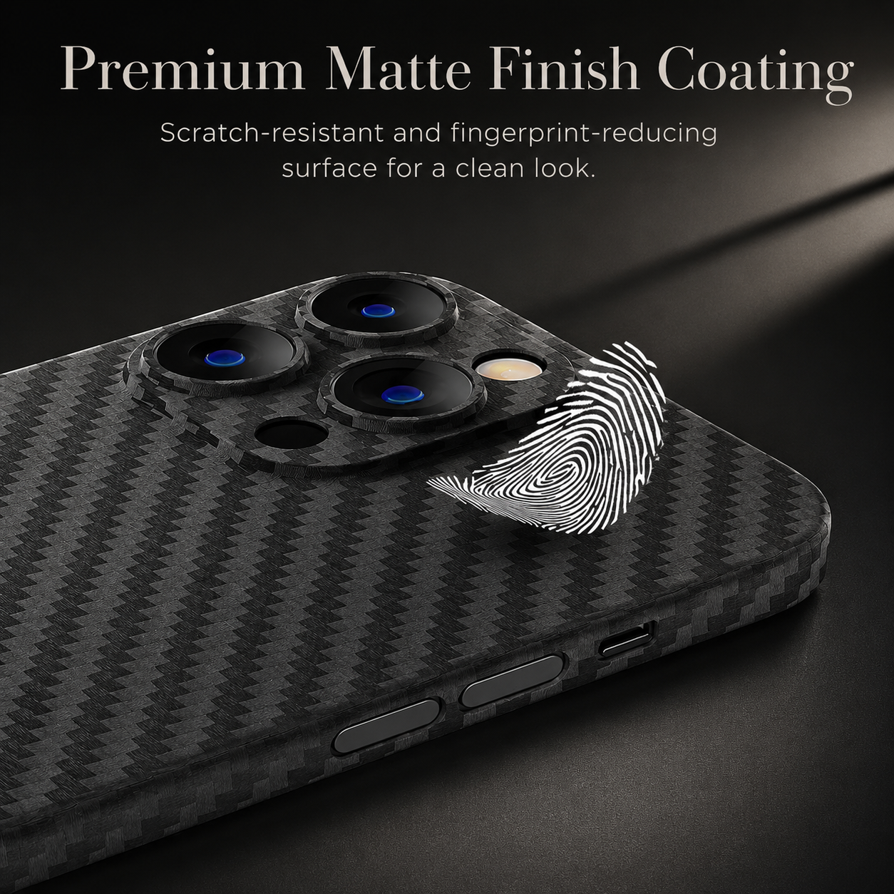 Premium iPhone Case Ultra Thin Carbon Fiber Matte Protective Cover PP Back Panel Lightweight Slim Scratch Resistant Minimalist Design