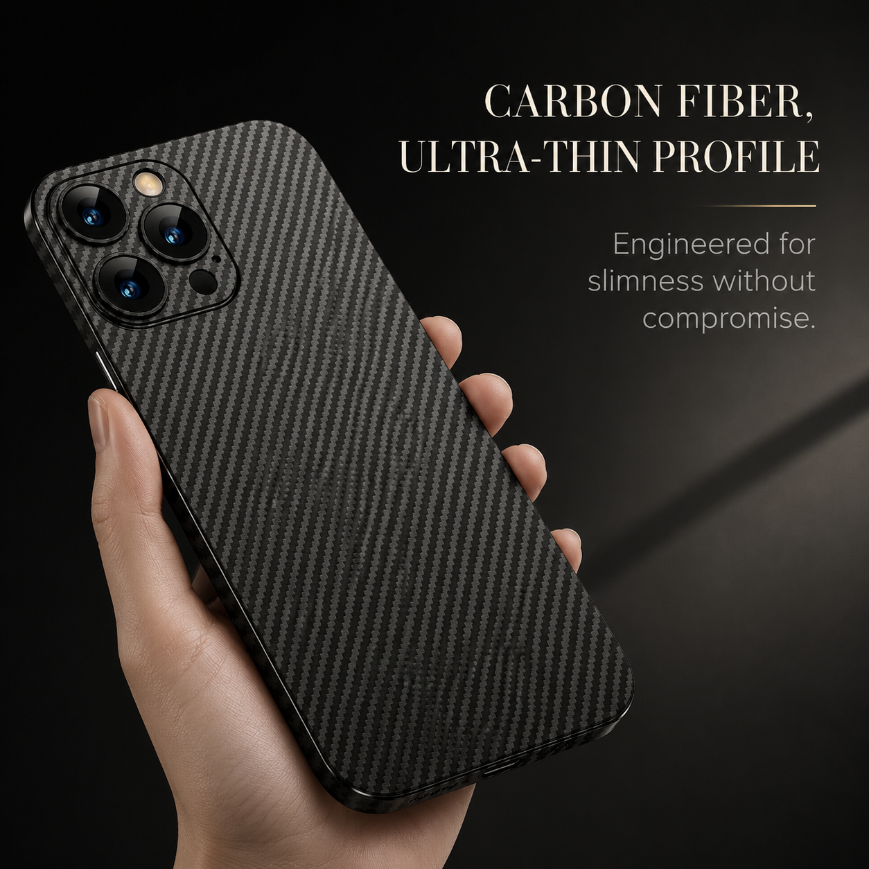 Premium iPhone Case Ultra Thin Carbon Fiber Matte Protective Cover PP Back Panel Lightweight Slim Scratch Resistant Minimalist Design