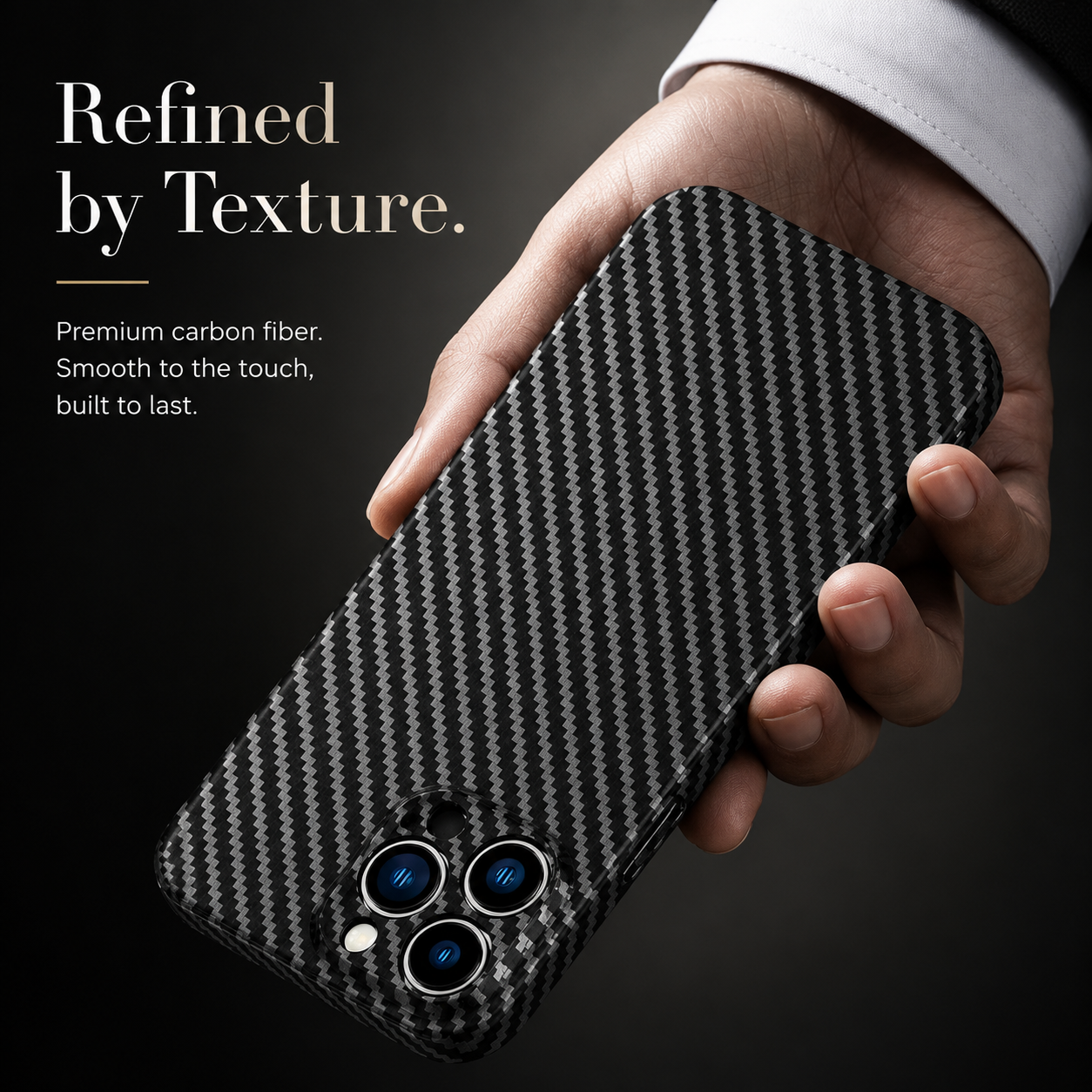 Premium iPhone Case Ultra Thin Carbon Fiber Matte Protective Cover PP Back Panel Lightweight Slim Scratch Resistant Minimalist Design
