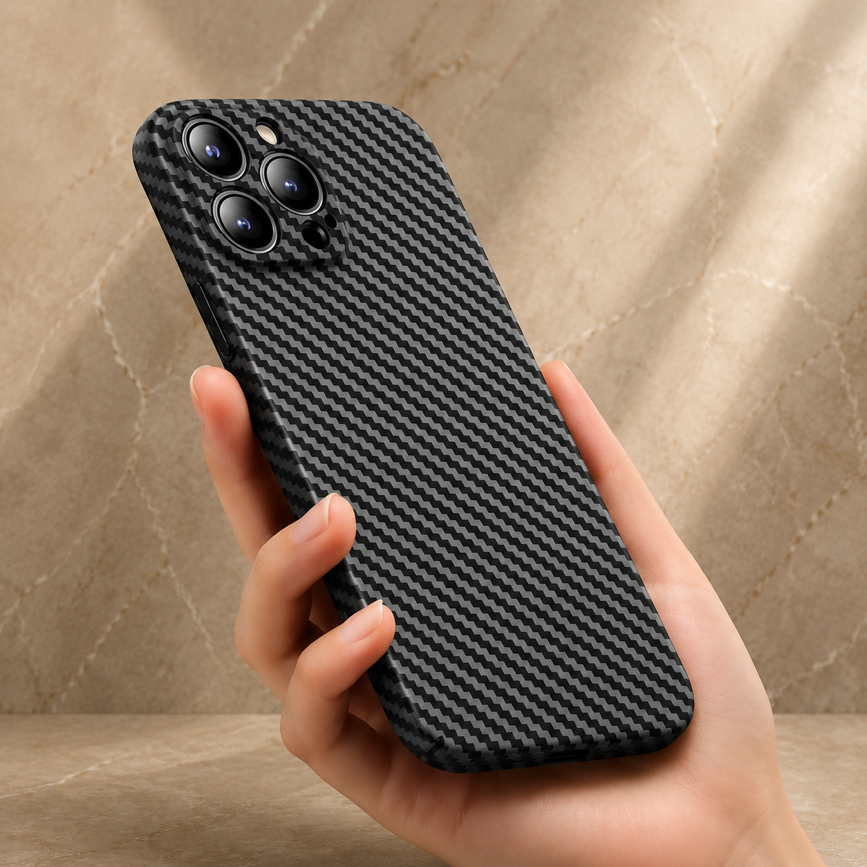 Premium iPhone Case Ultra Thin Carbon Fiber Matte Protective Cover PP Back Panel Lightweight Slim Scratch Resistant Minimalist Design