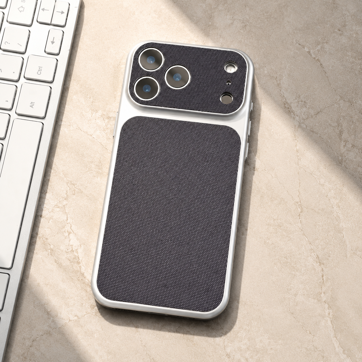 Premium iPhone Case Vintage Woven Leather Texture Magnetic Shockproof PC Plating Armor Hard Back Cover Anti Scratch Camera Protection Slim Full Coverage