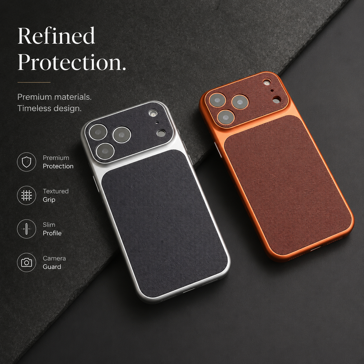 Premium iPhone Case Vintage Woven Leather Texture Magnetic Shockproof PC Plating Armor Hard Back Cover Anti Scratch Camera Protection Slim Full Coverage