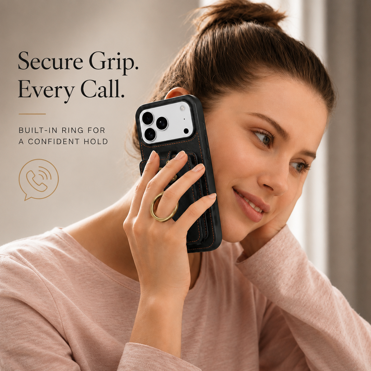 Premium iPhone Case Wallet Cover Card Holder RFID Blocking PU Leather Protective Case 360 Rotating Ring Kickstand Shockproof Full Coverage Design