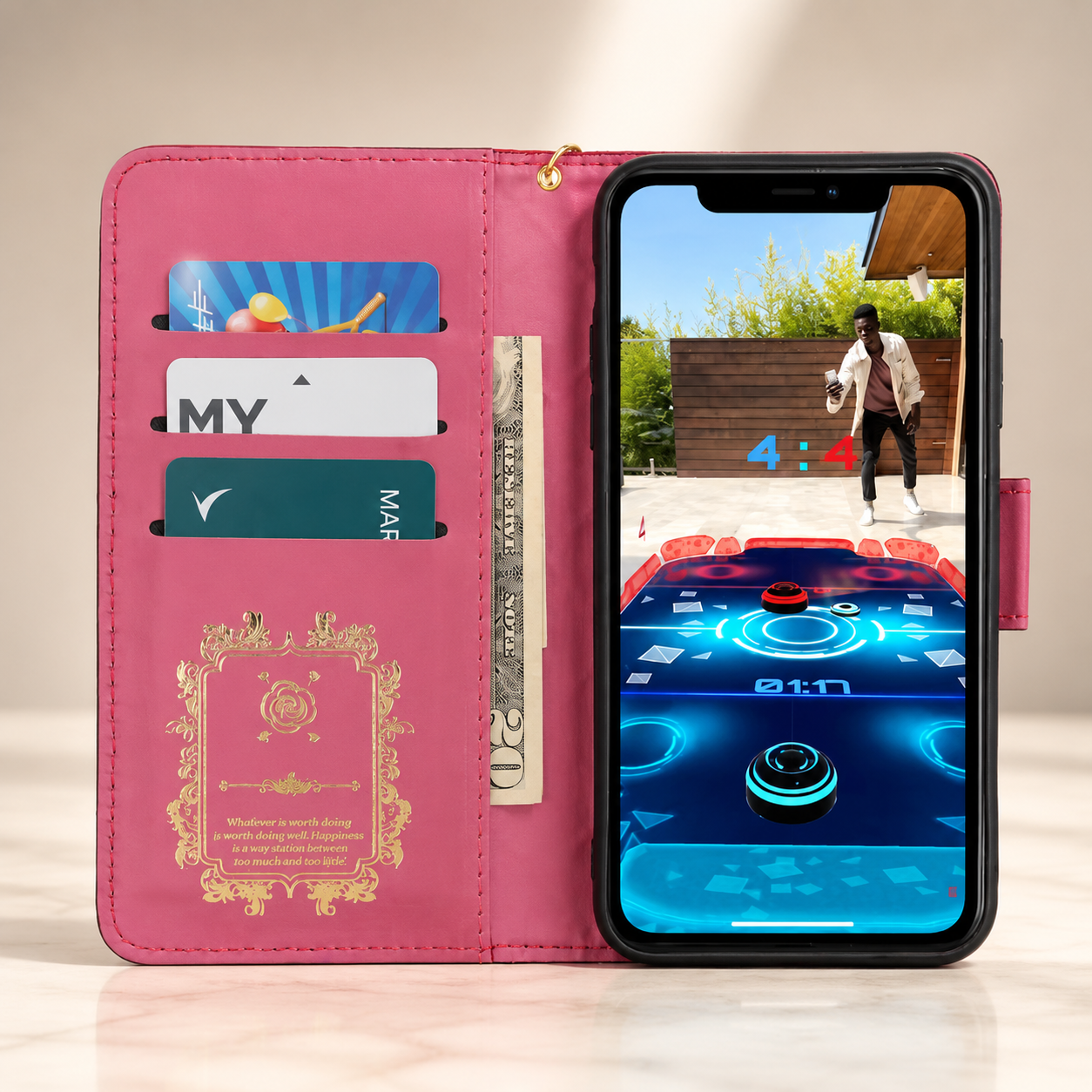 Premium iPhone Case Wallet Flip Leather Cover PU Leather Card Holder Magnetic Closure Shockproof Protective Case Stand Function Full Coverage Design