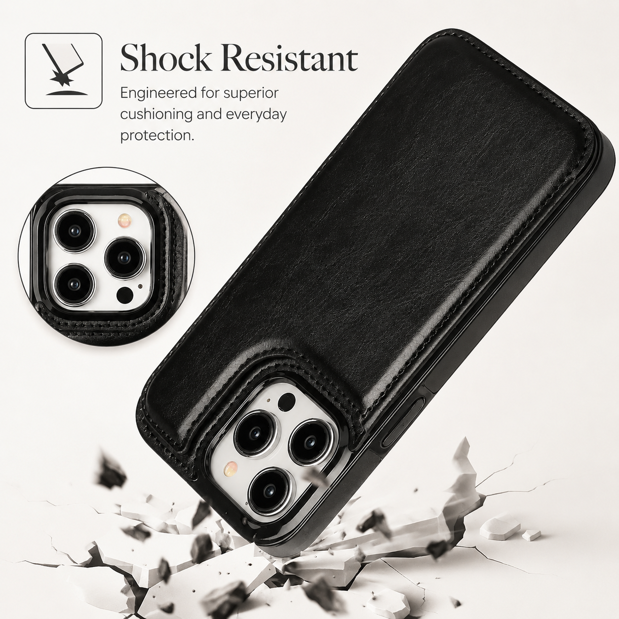 Premium iPhone Case Wallet Flip PU Leather Cover Card Holder Magnetic Closure Shockproof Protective Case Secure Pocket Full Coverage Design