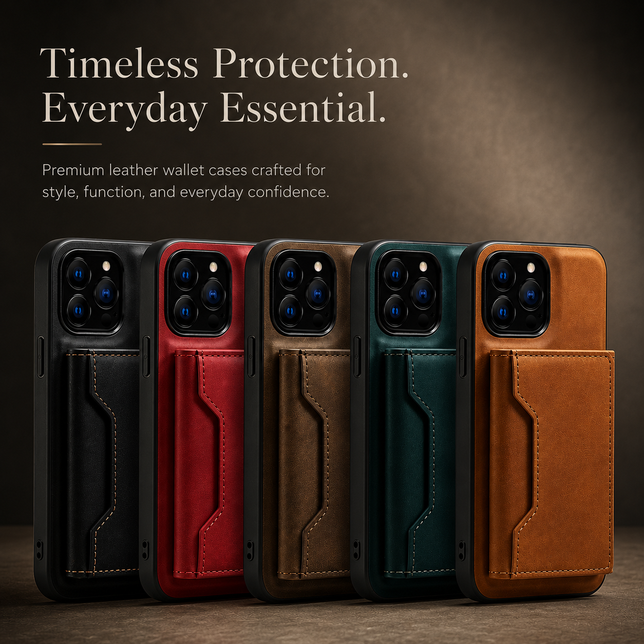 Premium iPhone Case Wallet MagSafe Compatible Detachable Leather Flip Cover Card Holder Shockproof Protective Stand RFID Style Full Coverage Design
