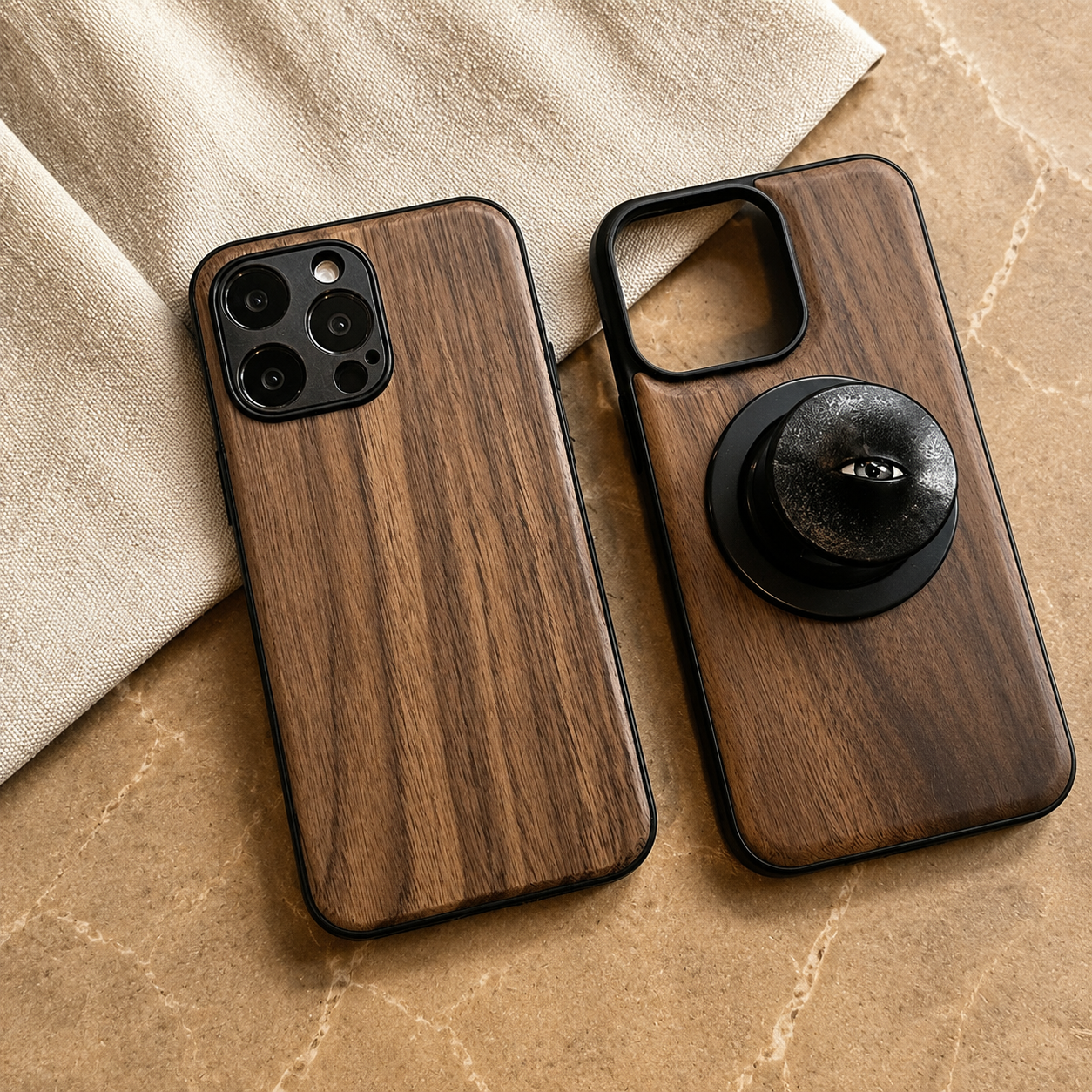 Premium iPhone Case Walnut Wood Protective Cover TPU Frame Shockproof Anti Scratch Magnetic Compatible Slim Durable Full Coverage Natural Design