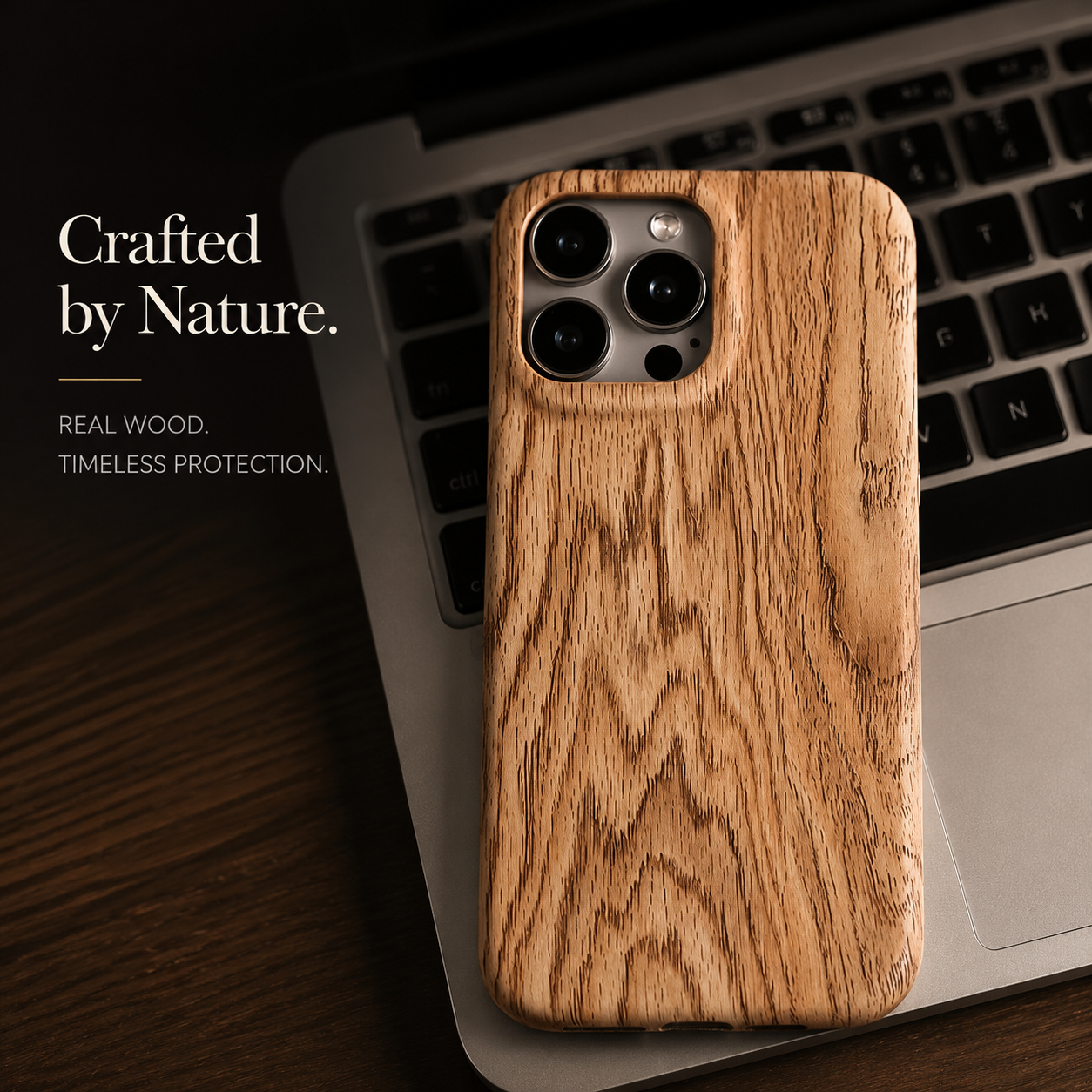 Premium iPhone Case Walnut Wood Protective Cover TPU Frame Shockproof Anti Scratch Magnetic Compatible Slim Durable Full Coverage Natural Design