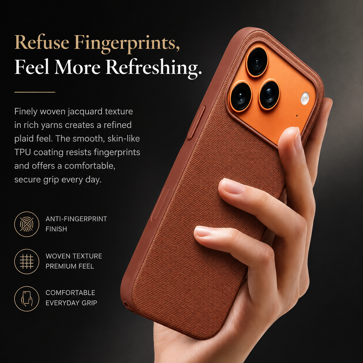 Premium iPhone Case Woven Fabric MagSafe Magnetic Protective Cover Wireless Charging Compatible Anti Fingerprint Non Slip Waterproof Shockproof Full Coverage