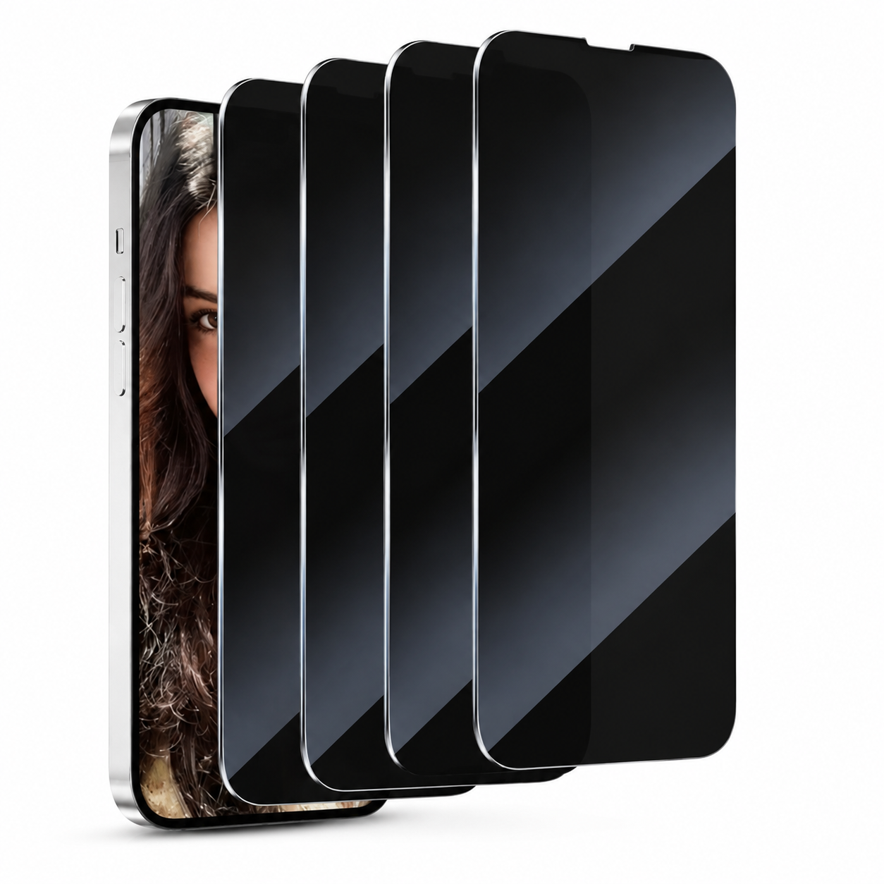 Premium iPhone Privacy Screen Protector Tempered Glass Anti Spy Full Coverage HD Clear Anti Fingerprint Scratch Resistant Ultra Thin Case Friendly