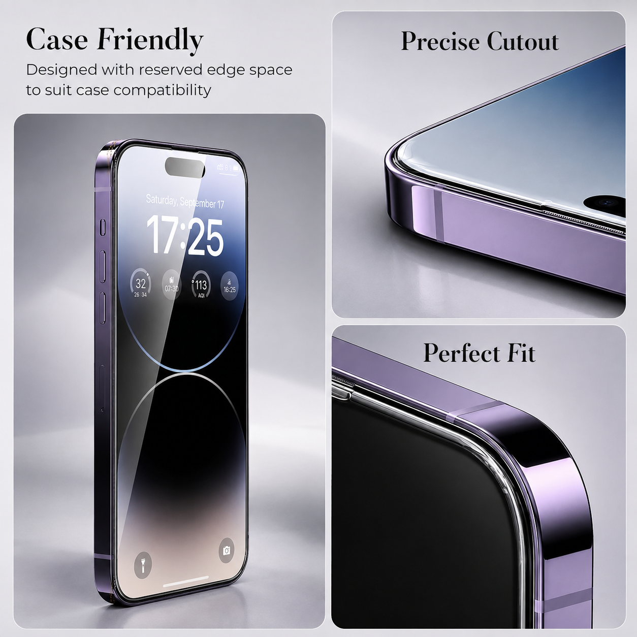 Premium iPhone Screen Protector Tempered Glass HD Clear Anti Fingerprint Scratch Resistant Bubble Free Shatterproof Ultra Thin Case Friendly