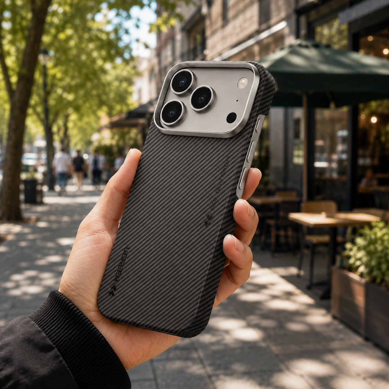 Premium Luxury iPhone Case Aramid Fiber Slim Hard Cover Military Grade Shockproof Matte Black Anti Fingerprint Durable Protective Design Finish