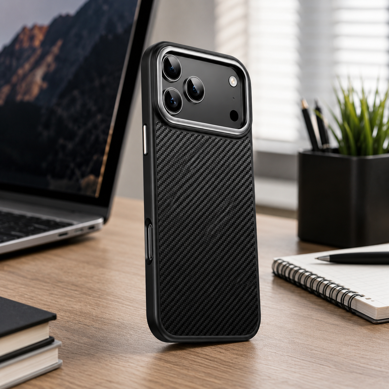 Premium Luxury iPhone Case MagSafe Compatible 600D Kevlar Carbon Fiber Cover TPU PC Hybrid Shockproof Anti Fingerprint Protective Durable Design