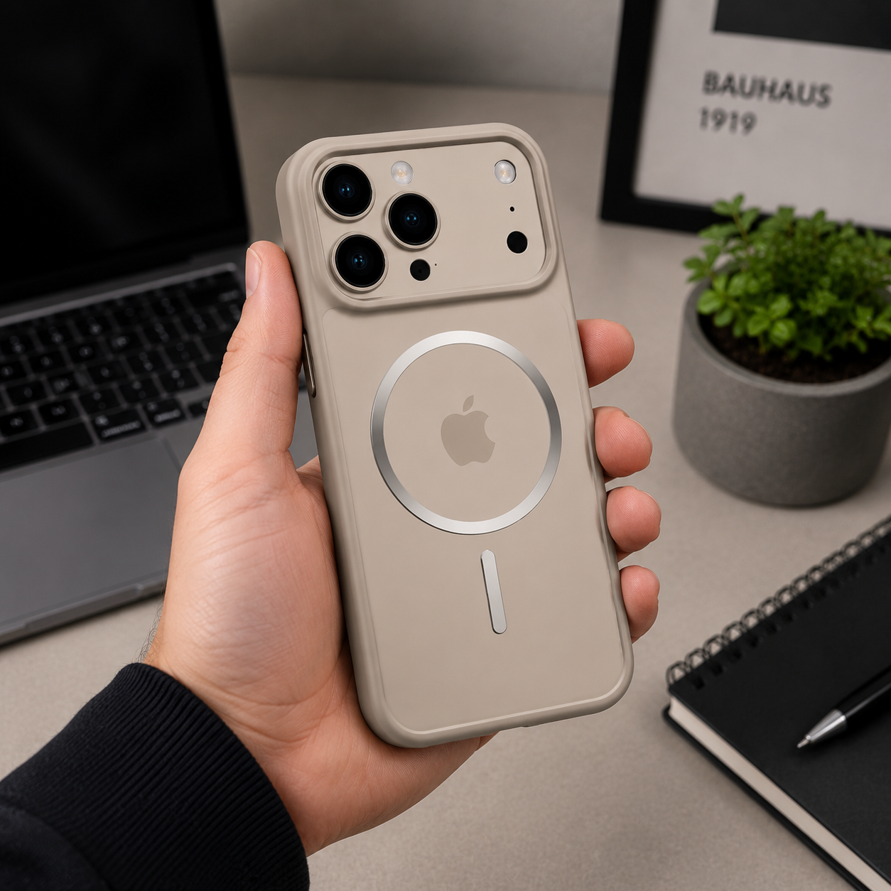 Premium Luxury iPhone Case MagSafe Compatible Aluminum Alloy Frosted Magnetic Backplate Full Protection Anti Fingerprint Slim Durable Design