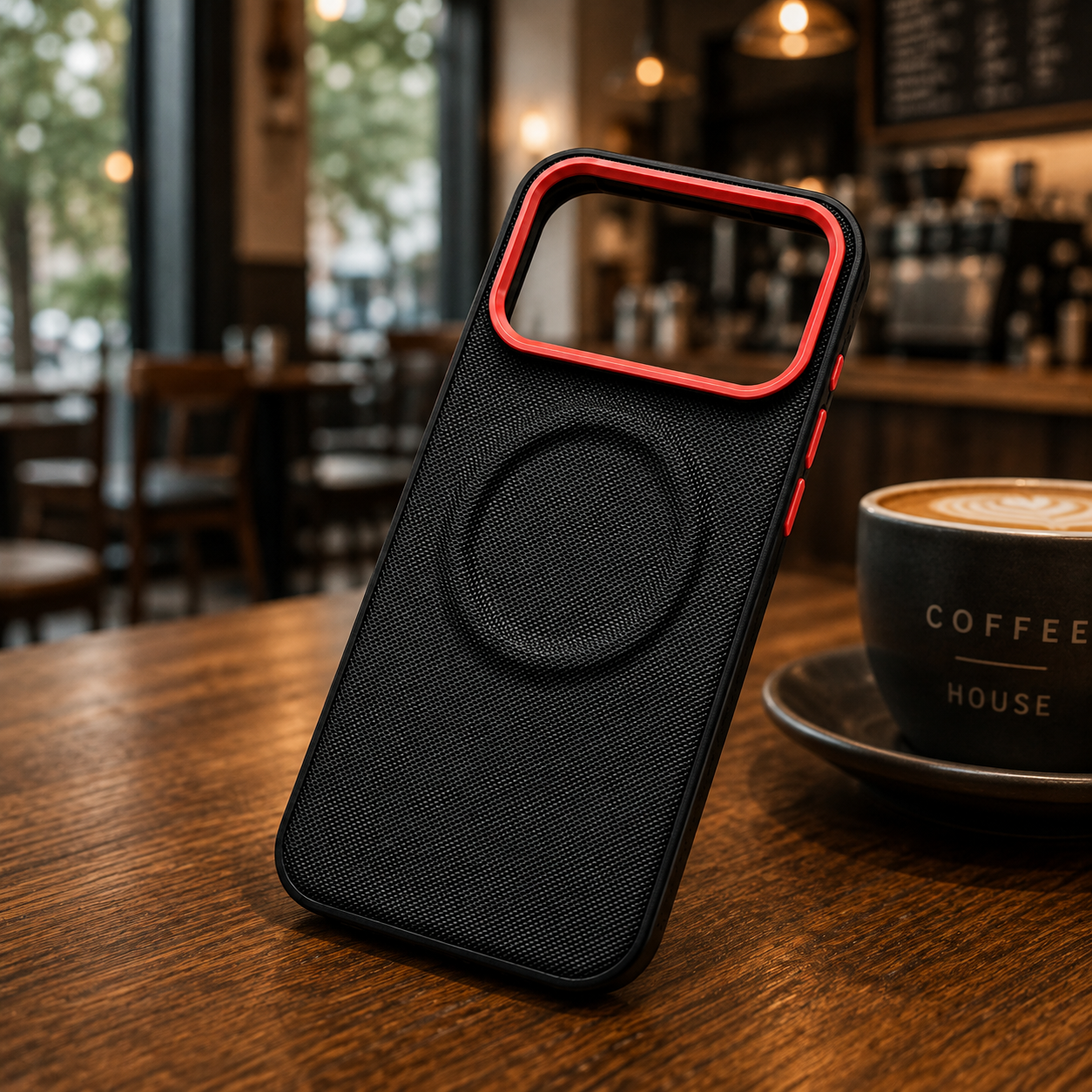 Premium Luxury iPhone Case MagSafe Compatible Leather Cover Diamond Texture Shockproof PC TPU Hybrid Individual Buttons Durable Protective Design