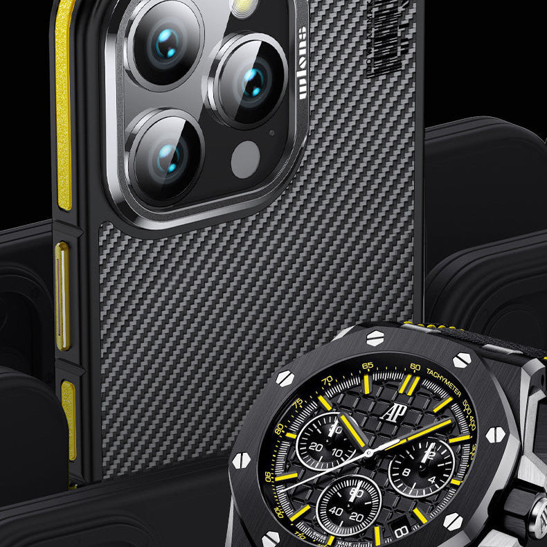Premium 100% Aramid Fiber Kevlar iPhone Case – 600D Lightweight Compatible Ultra-Thin Protective Cover for iPhone Models