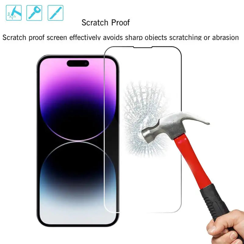 Premium Tempered Glass Screen Protector for Apple iPhone – HD Clear, Anti-Fingerprint, Case-Friendly Screen Guard