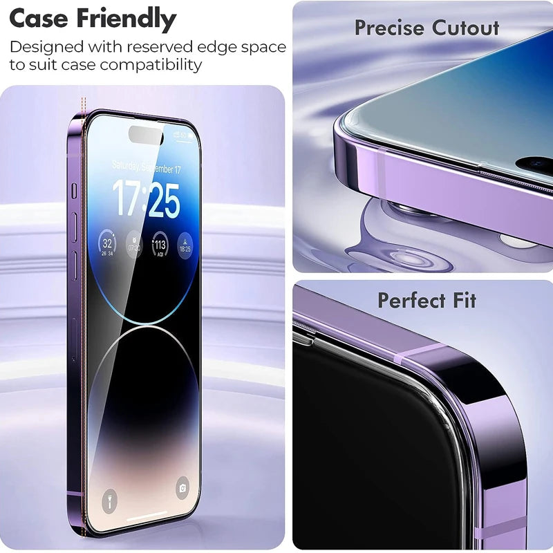 Premium Tempered Glass Screen Protector for Apple iPhone – HD Clear, Anti-Fingerprint, Case-Friendly Screen Guard