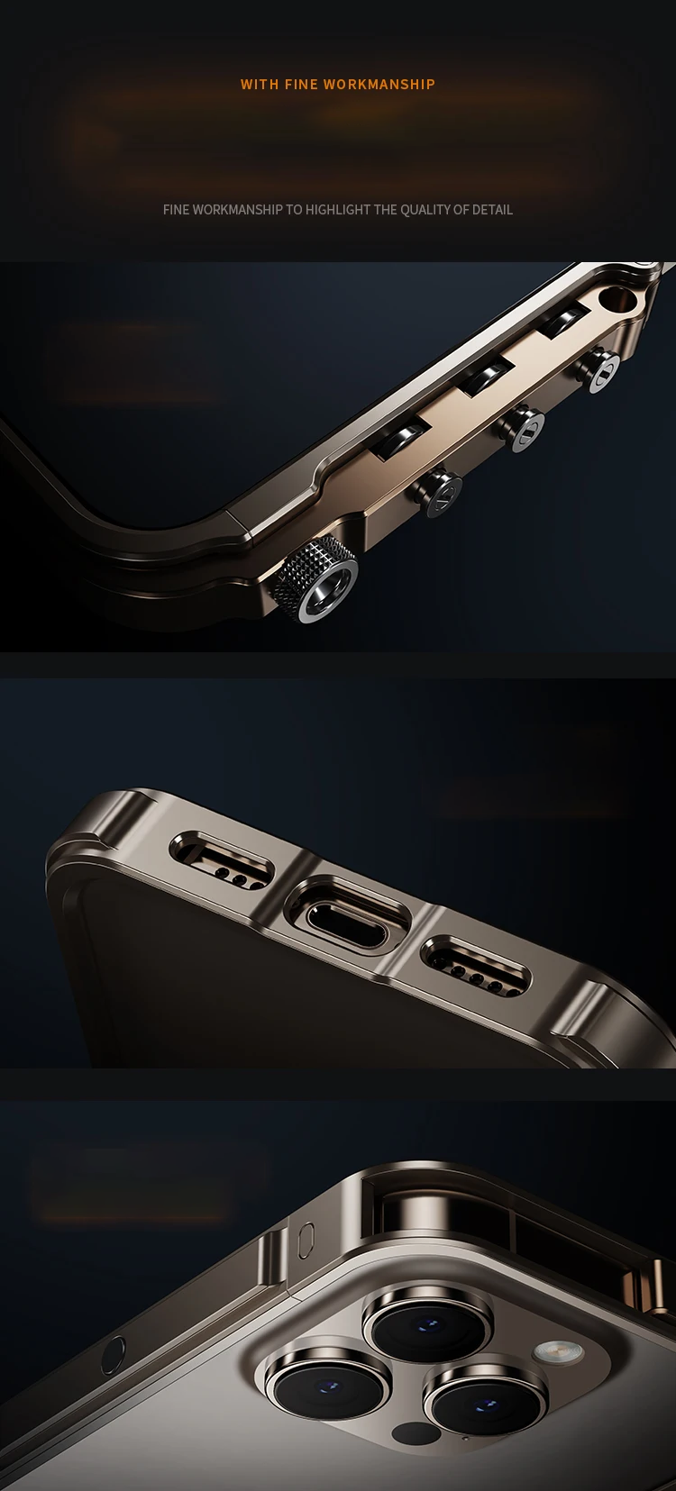 Luxury Aluminum Alloy Armor Frame iPhone Case – 360° Mechanical Metal Bumper for iPhone Models, Durable and Stylish Design