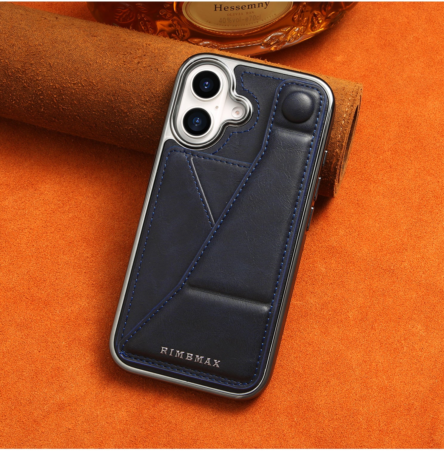 Luxury Electroplated Leather iPhone Case – Stand Card Holder, Premium Anti-Fall Protection, Stylish Design, and Durable Cover for Ultimate Convenience