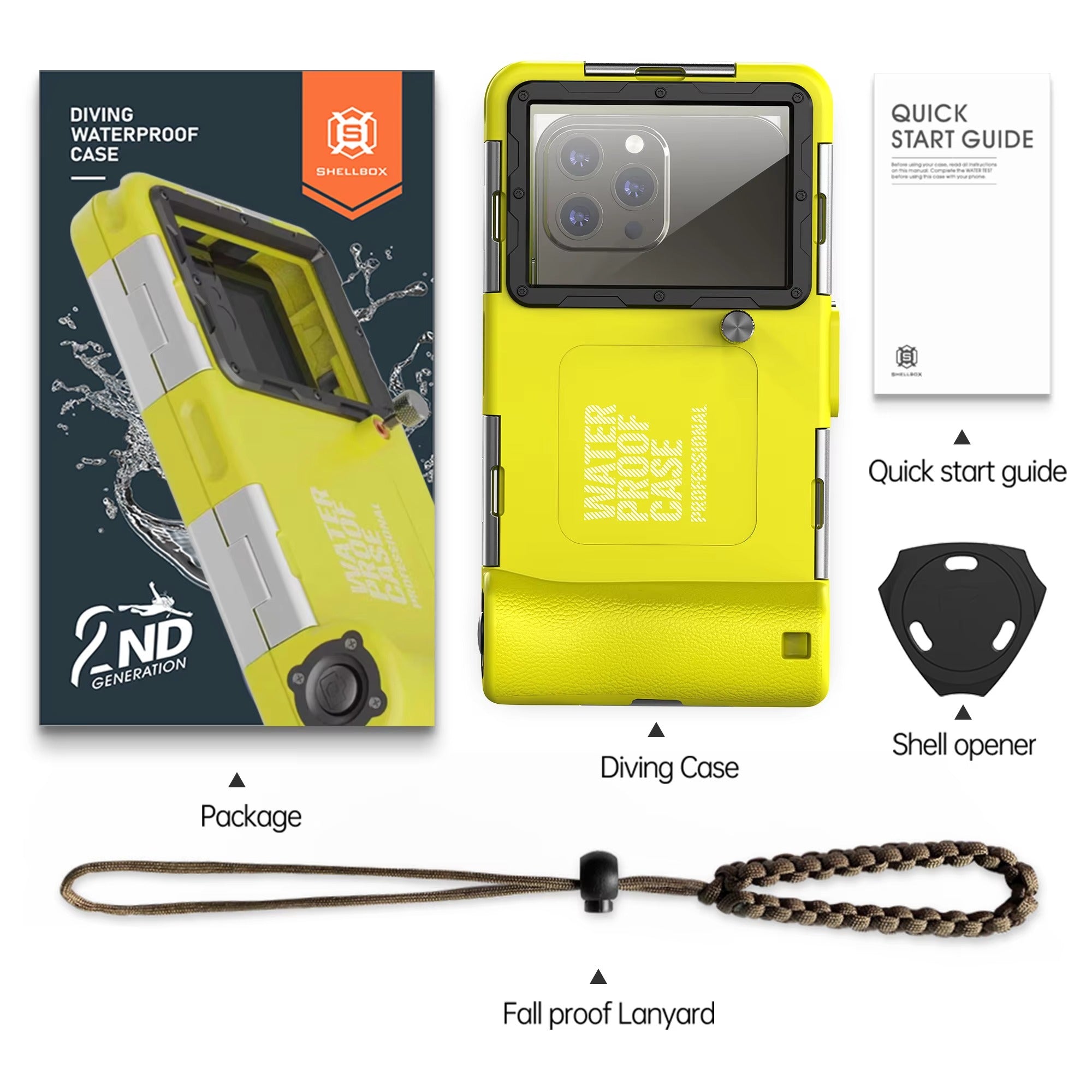 IP68 Waterproof iPhone Case – Full Body Shockproof Cover with 15m Underwater Protection, Anti-Scratch Seal and Secure Lanyard for Diving