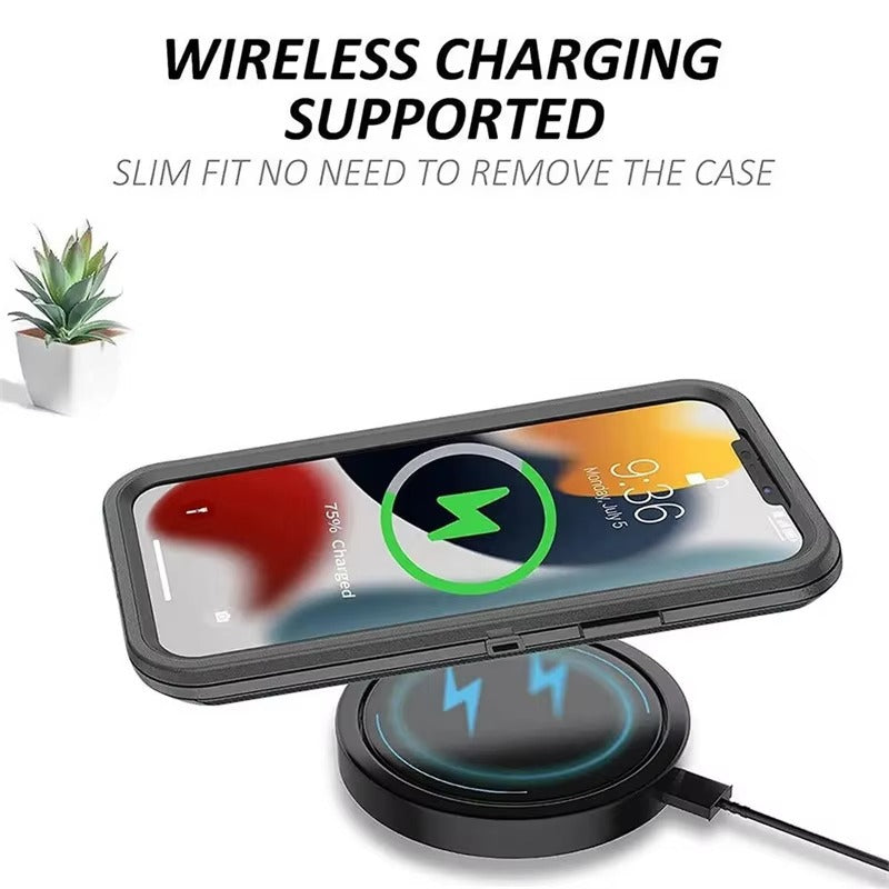 Premium Rugged Defender iPhone Case – Magnetic Shockproof Armor Cover with Belt Clip Holder, Full-Port Protection and Anti-Slip Grip