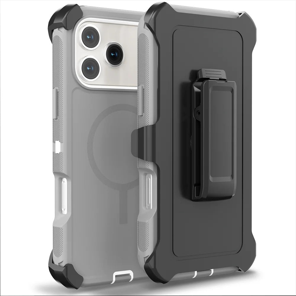 Premium Rugged Defender iPhone Case – Magnetic Shockproof Armor Cover with Belt Clip Holder, Full-Port Protection and Anti-Slip Grip