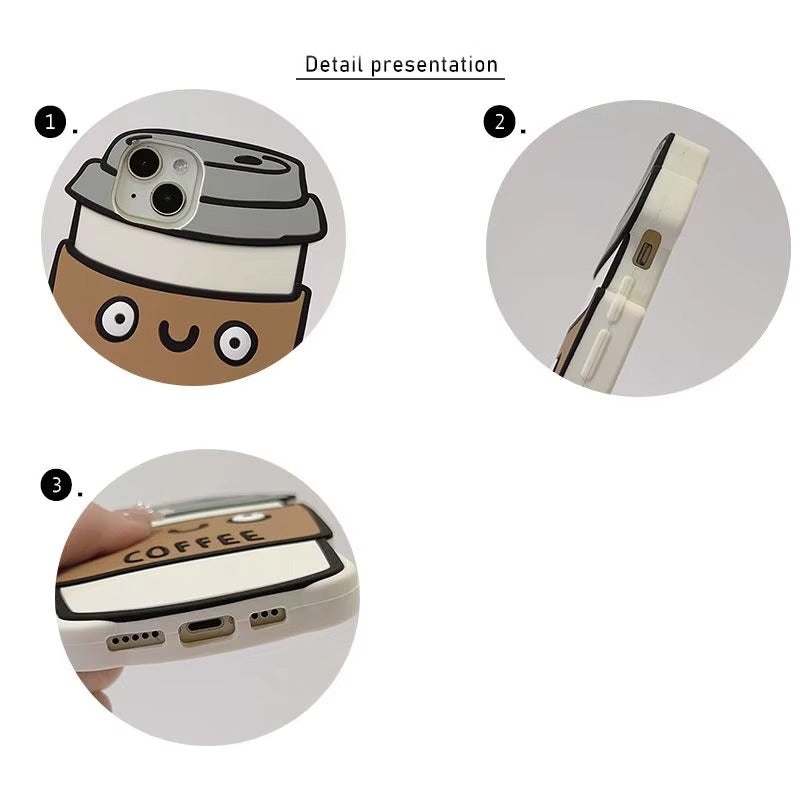 Premium Apple iPhone Case, MagSafe Compatible, Camera Lens and Screen Protection, Ultra Thin, Shockproof, Magnetic, Full All Around Protection, 3D Coffee Cup Soft Cover