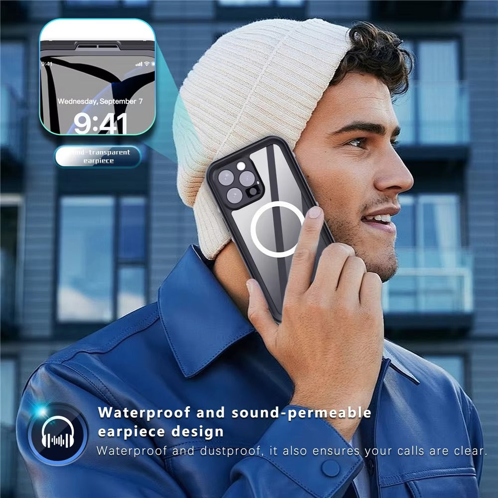 High Quality Apple iPhone Case MagSafe Compatible, Camera Lens & Screen Protection, Ultra Thin Shockproof Magnetic Full All Around Protection Cover with IP68 Snowproof Design