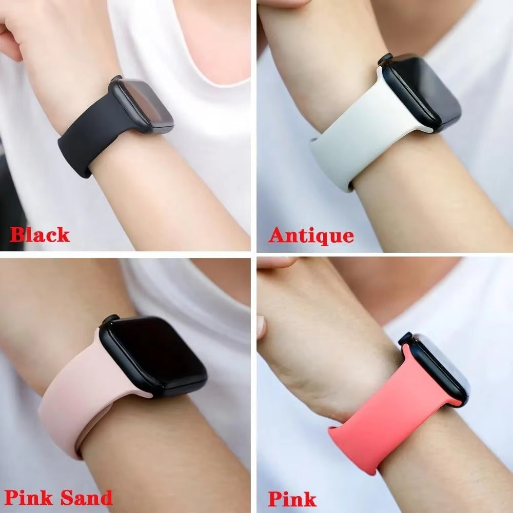 Premium Silicone Smartwatch Band – Soft Replacement Strap with 316L Steel Clasp, Adjustable Sizes for 38mm to 49mm Watches