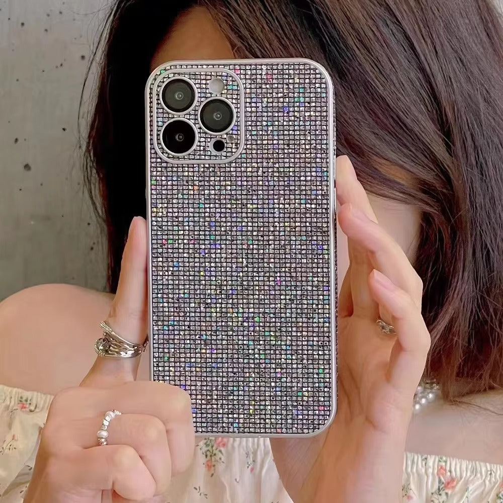 Luxury Apple iPhone Case, MagSafe Compatible, Camera Lens & Screen Protection, Ultra Thin, Shockproof, Magnetic Full All Around Cover – Glitter Diamond Rhinestone Case with Lens Guard for Stylish Bling Protection