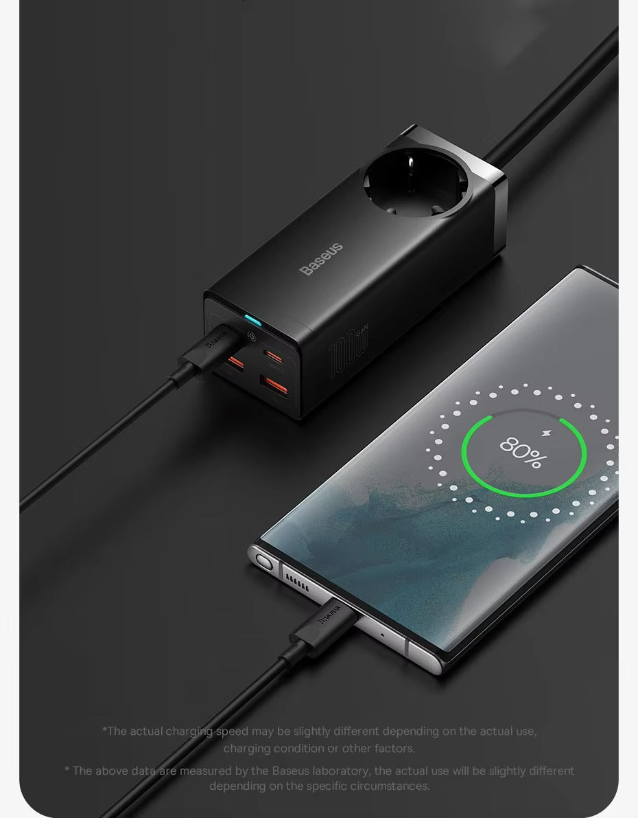 Premium, GaN3 Pro USB Charger Power Strip – Desktop Charging Station with Type-C, PD, QC 4.0, QC 3.0 Fast Charging