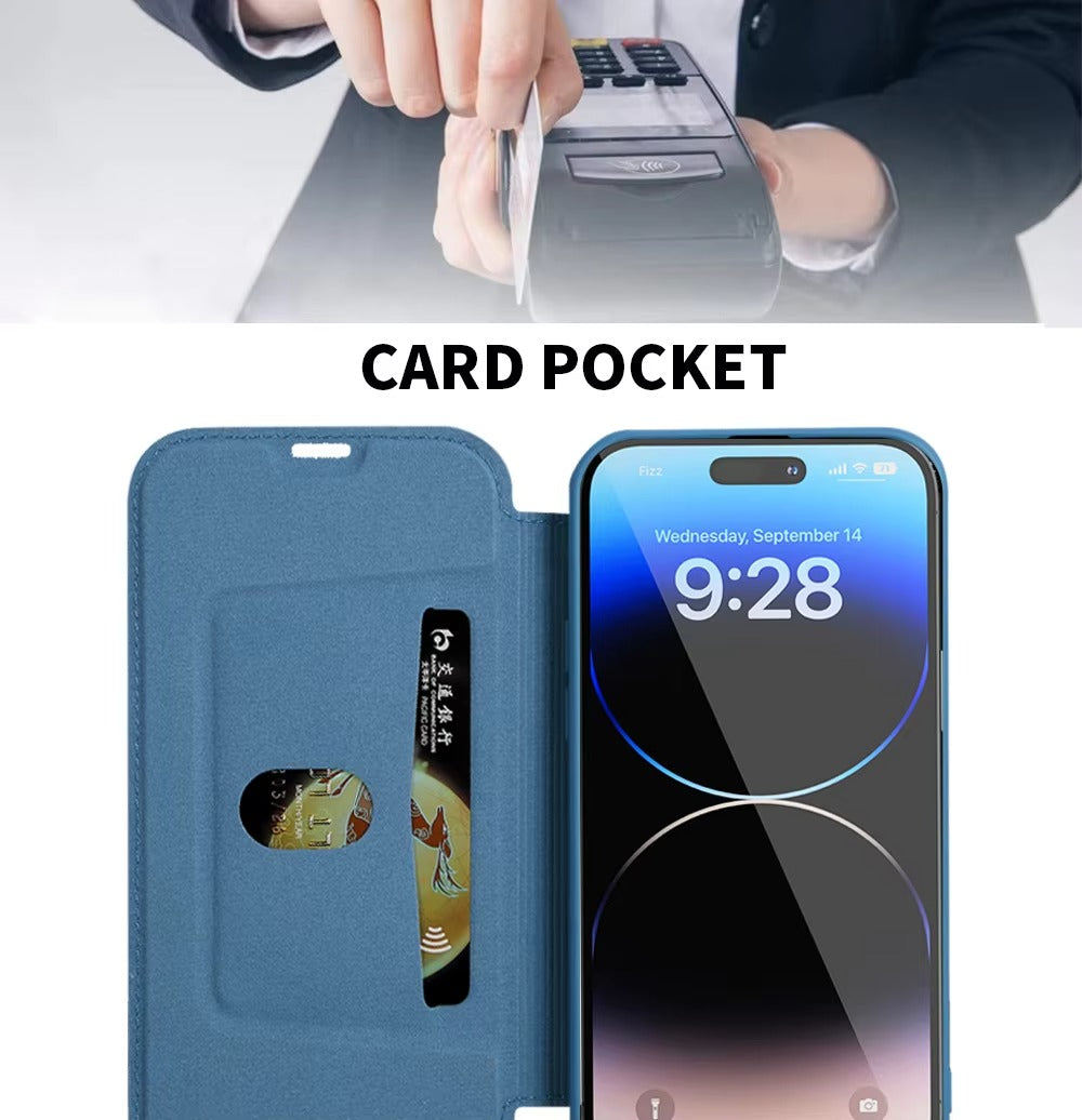 Luxury Apple iPhone Case, MagSafe Compatible, Camera Lens and Screen Protection, Ultra Thin, Shockproof, Magnetic, Full All Around Protection, Flip Silicone Card Cover