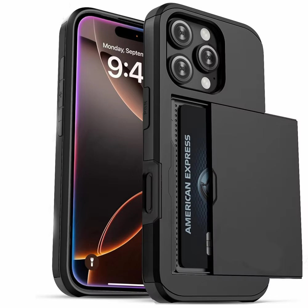 Robust Apple iPhone Case, MagSafe Compatible, Camera Lens and Screen Protection, Ultra Thin, Shockproof, Magnetic, Full All Around Protection, Slide Card Wallet Cover