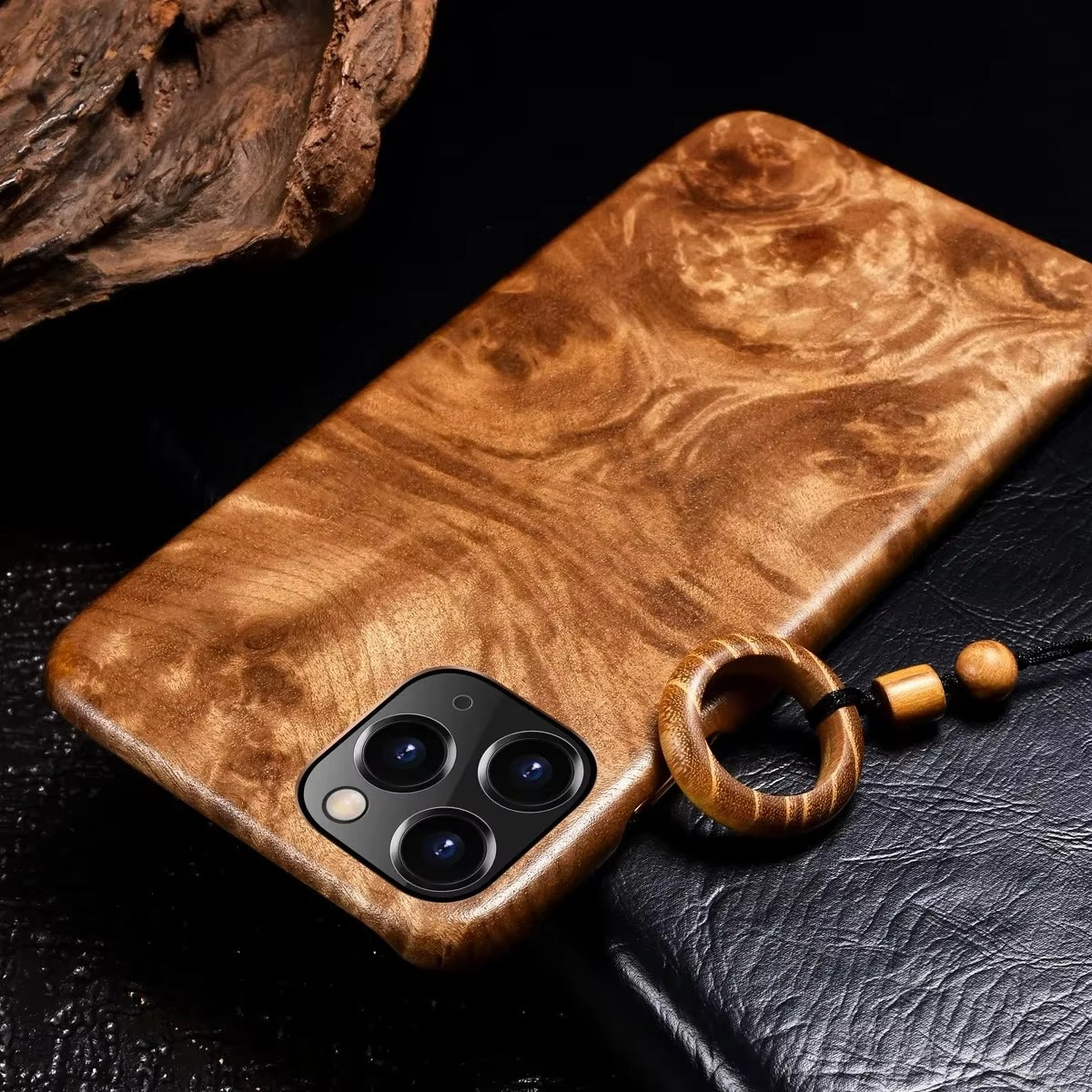Premium Apple iPhone Case, MagSafe Compatible, Camera Lens Protection, Screen Protection, Ultra Thin, Shockproof, Magnetic, Full All Around Protection, Natural Bamboo Wood Cover