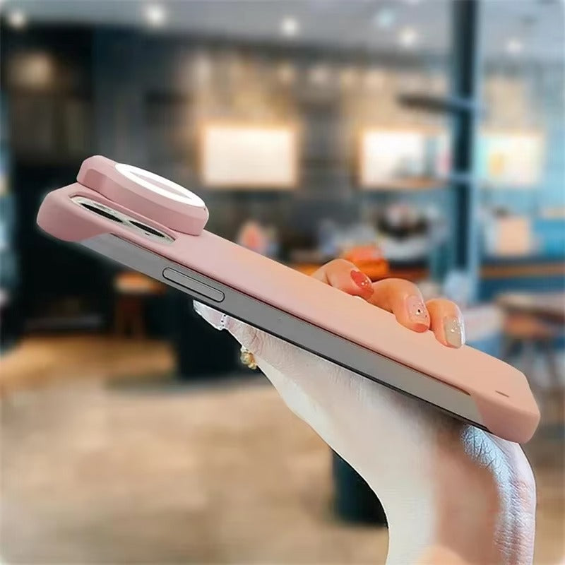 Premium Apple iPhone Case, MagSafe Compatible, Camera Lens & Screen Protection, Ultra Thin, Shockproof, Magnetic Full All Around Cover – LED Selfie Ring Light Glow Case