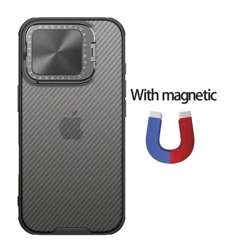 Premium Apple iPhone Case Ultra Thin Shockproof Magnetic Full All Around Protection Cover with Slide Camera Stand Bracket