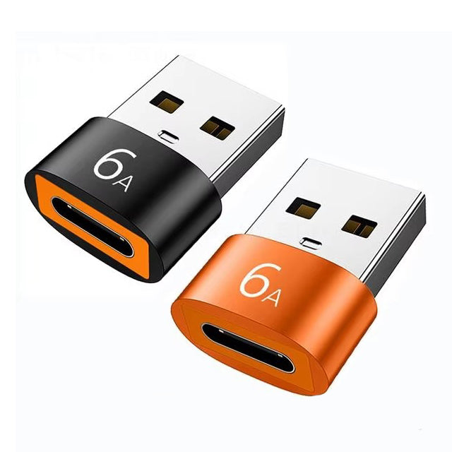 High Quality USB to Type-C Charger Adapter – 2PCS OTG Converter for iPhone, Plug & Play, Data Sync 480Mbps, Aluminum Alloy, Universal Type-C Compatibility