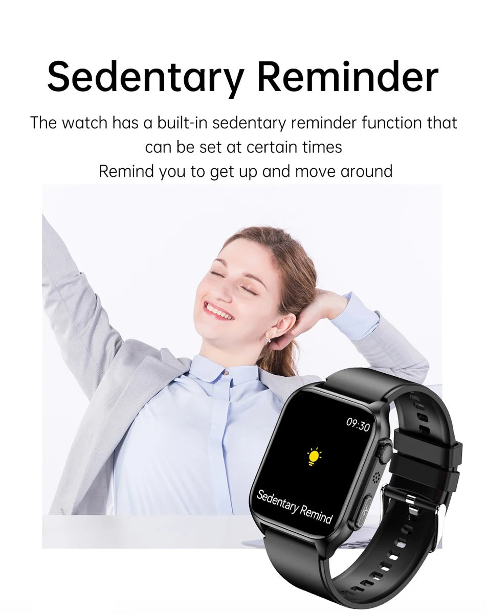 Premium Health Smartwatch for iPhone – Non-Invasive Blood Glucose Monitor with ECG+PPG, AI Voice Assistant, Bluetooth Calling